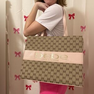 Bebe Elegant Brown and Pink Tote